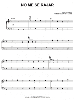 page one of No Me Se Rajar (Piano, Vocal & Guitar Chords (Right-Hand Melody))