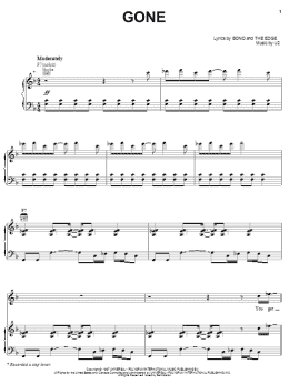 page one of Gone (Piano, Vocal & Guitar Chords (Right-Hand Melody))