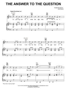 page one of The Answer To The Question (Piano, Vocal & Guitar Chords (Right-Hand Melody))