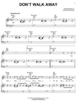 page one of Don't Walk Away (Piano, Vocal & Guitar Chords (Right-Hand Melody))