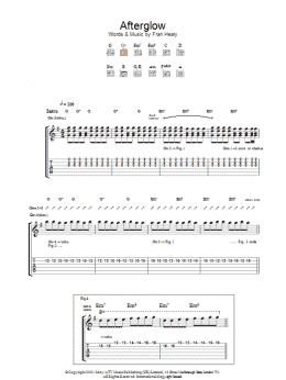 page one of Afterglow (Guitar Tab)