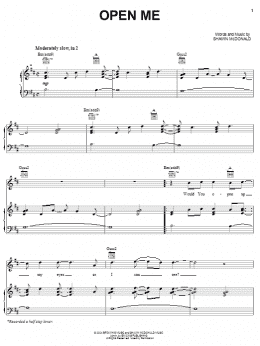 page one of Open Me (Piano, Vocal & Guitar Chords (Right-Hand Melody))
