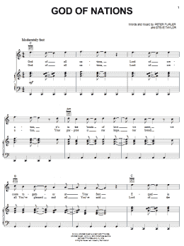 page one of God Of Nations (Piano, Vocal & Guitar Chords (Right-Hand Melody))