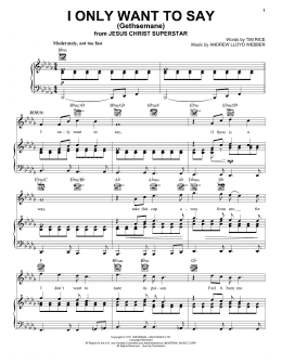 page one of I Only Want To Say (Gethsemane) (Piano, Vocal & Guitar Chords (Right-Hand Melody))