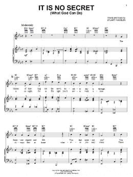 page one of It Is No Secret (What God Can Do) (Piano, Vocal & Guitar Chords (Right-Hand Melody))