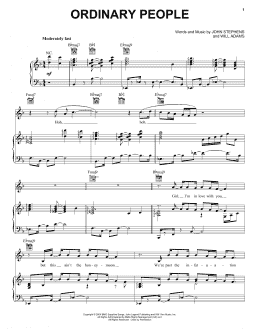 page one of Ordinary People (Piano, Vocal & Guitar Chords (Right-Hand Melody))