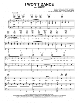 page one of I Won't Dance (Piano, Vocal & Guitar Chords (Right-Hand Melody))