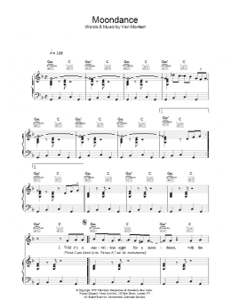 page one of Moondance (Piano, Vocal & Guitar Chords)