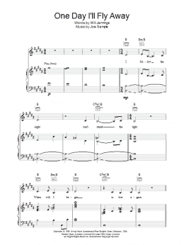 page one of One Day I'll Fly Away (from Moulin Rouge) (Piano, Vocal & Guitar Chords (Right-Hand Melody))