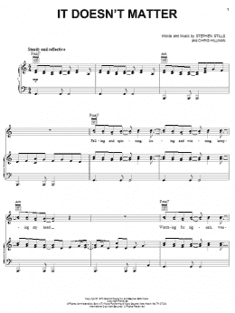 page one of It Doesn't Matter (Piano, Vocal & Guitar Chords (Right-Hand Melody))