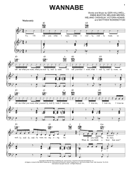 page one of Wannabe (Piano, Vocal & Guitar Chords (Right-Hand Melody))