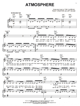page one of Atmosphere (Piano, Vocal & Guitar Chords (Right-Hand Melody))