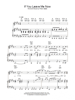 page one of If You Leave Me Now (Piano, Vocal & Guitar Chords)