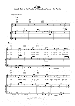 page one of Wires (Piano, Vocal & Guitar Chords)