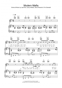 page one of Modern Mafia (Piano, Vocal & Guitar Chords)