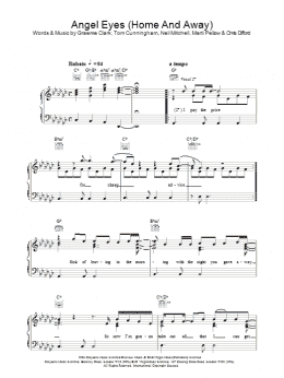 page one of Angel Eyes (Home And Away) (Piano, Vocal & Guitar Chords)