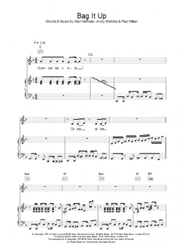 page one of Bag It Up (Piano, Vocal & Guitar Chords)
