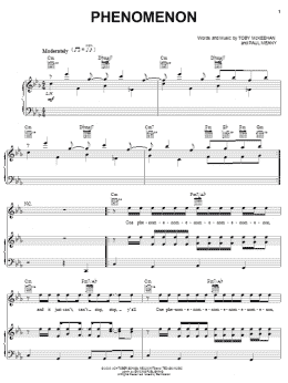 page one of Phenomenon (Piano, Vocal & Guitar Chords (Right-Hand Melody))