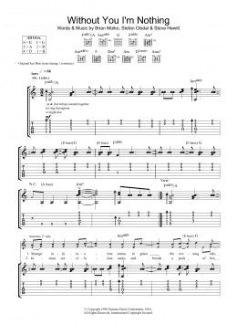 page one of Without You I'm Nothing (Guitar Tab)