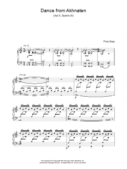 page one of Dance from Akhnaten, Act 2 Scene 3 (Piano Solo)