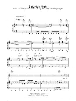 page one of Saturday Night (Piano, Vocal & Guitar Chords)