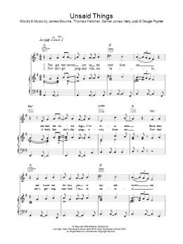 page one of Unsaid Things (Piano, Vocal & Guitar Chords)