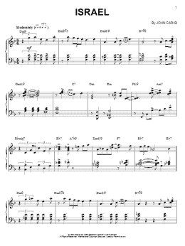 page one of Israel (Piano Solo)
