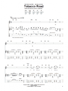 page one of Tobacco Road (Guitar Tab)
