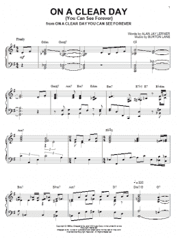 page one of On A Clear Day (You Can See Forever) (Piano Solo)