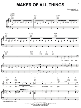page one of Maker Of All Things (Piano, Vocal & Guitar Chords (Right-Hand Melody))