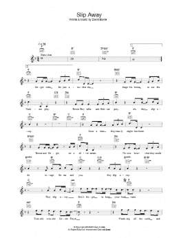 page one of Slip Away (Lead Sheet / Fake Book)
