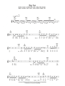 page one of Big Sur (Lead Sheet / Fake Book)