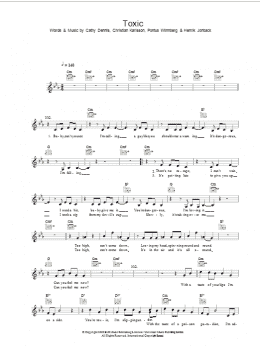 page one of Toxic (Lead Sheet / Fake Book)