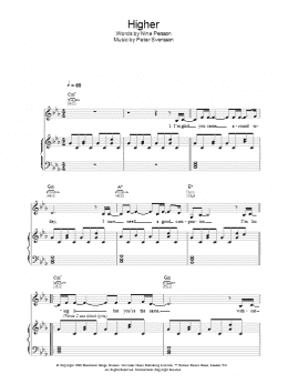 page one of Higher (Piano, Vocal & Guitar Chords)