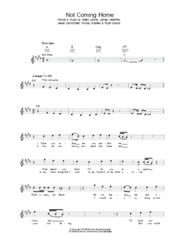 page one of Not Coming Home (Lead Sheet / Fake Book)