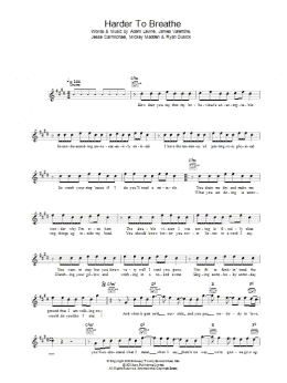 page one of Harder To Breathe (Lead Sheet / Fake Book)