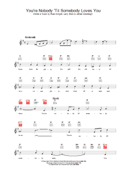 page one of You're Nobody 'Til Somebody Loves You (Lead Sheet / Fake Book)