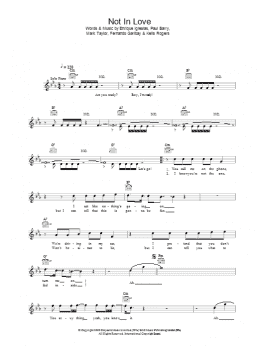 page one of Not In Love (Lead Sheet / Fake Book)
