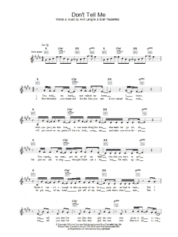 page one of Don't Tell Me (Lead Sheet / Fake Book)