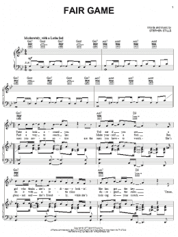page one of Fair Game (Piano, Vocal & Guitar Chords (Right-Hand Melody))