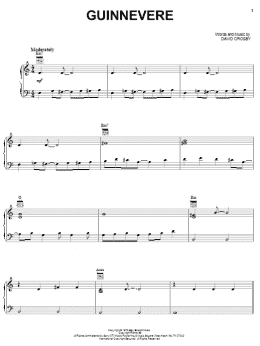 page one of Guinnevere (Piano, Vocal & Guitar Chords (Right-Hand Melody))
