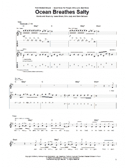 page one of Ocean Breathes Salty (Guitar Tab)
