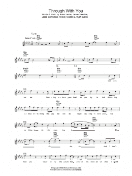 page one of Through With You (Lead Sheet / Fake Book)