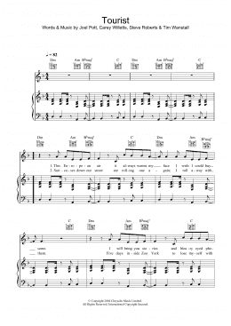 page one of Tourist (Piano, Vocal & Guitar Chords)