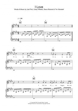 page one of I Love (Piano, Vocal & Guitar Chords)