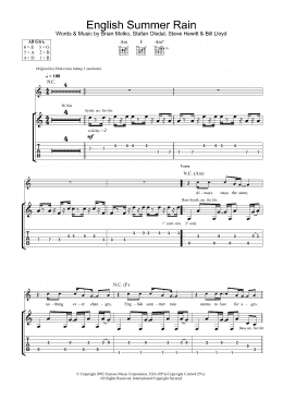 page one of English Summer Rain (Guitar Tab)