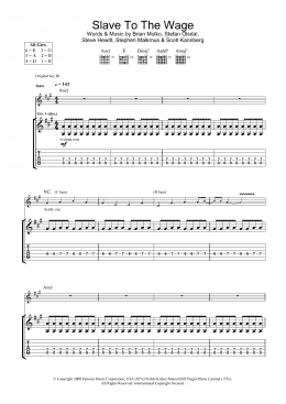 page one of Slave To The Wage (Guitar Tab)
