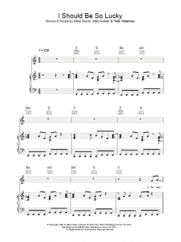 page one of I Should Be So Lucky (Piano, Vocal & Guitar Chords)