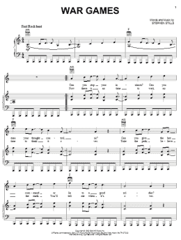 page one of War Games (Piano, Vocal & Guitar Chords (Right-Hand Melody))