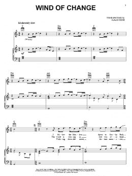 page one of Wind Of Change (Piano, Vocal & Guitar Chords (Right-Hand Melody))